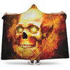 Burning Evil Skull Print Hooded Blanket