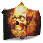 Burning Evil Skull Print Hooded Blanket