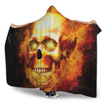 Burning Evil Skull Print Hooded Blanket