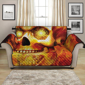 Burning Evil Skull Print Loveseat Protector