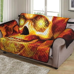 Burning Evil Skull Print Loveseat Protector