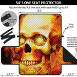 Burning Evil Skull Print Loveseat Protector