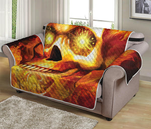 Burning Evil Skull Print Loveseat Protector