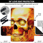 Burning Evil Skull Print Loveseat Protector