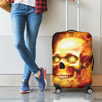 Burning Evil Skull Print Luggage Cover