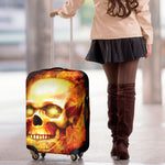 Burning Evil Skull Print Luggage Cover