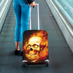 Burning Evil Skull Print Luggage Cover