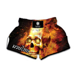 Burning Evil Skull Print Muay Thai Boxing Shorts