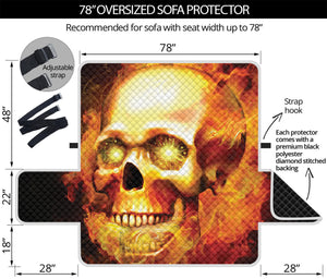 Burning Evil Skull Print Oversized Sofa Protector