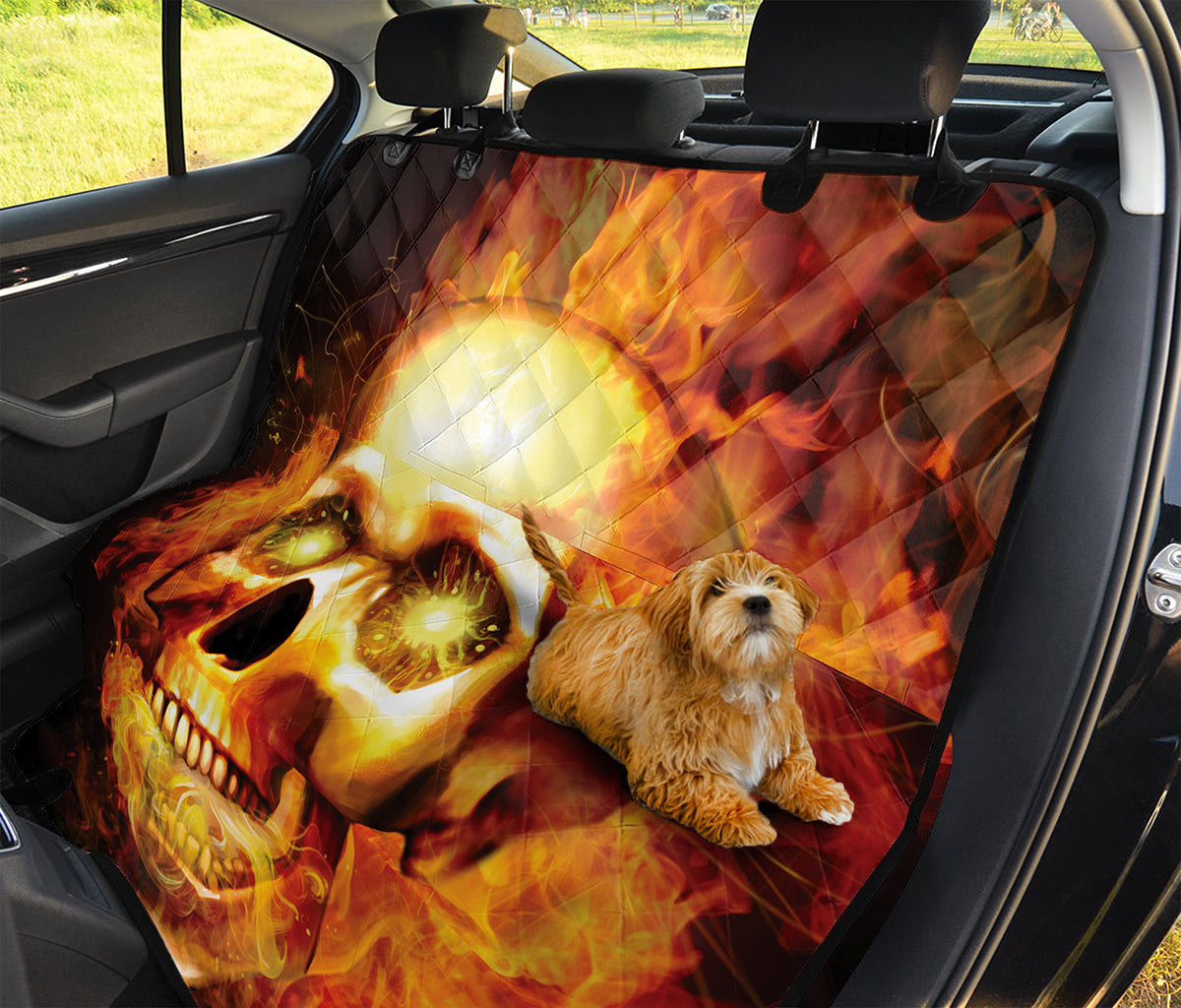 Burning Evil Skull Print Pet Car Back Seat Cover