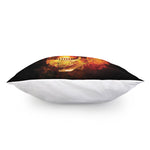 Burning Evil Skull Print Pillow Cover