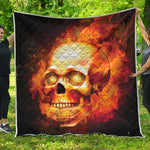 Burning Evil Skull Print Quilt