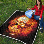 Burning Evil Skull Print Quilt