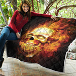 Burning Evil Skull Print Quilt