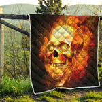 Burning Evil Skull Print Quilt