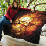 Burning Evil Skull Print Quilt