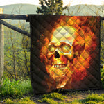 Burning Evil Skull Print Quilt