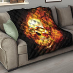 Burning Evil Skull Print Quilt