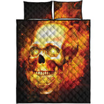 Burning Evil Skull Print Quilt Bed Set