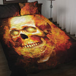 Burning Evil Skull Print Quilt Bed Set