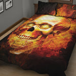 Burning Evil Skull Print Quilt Bed Set