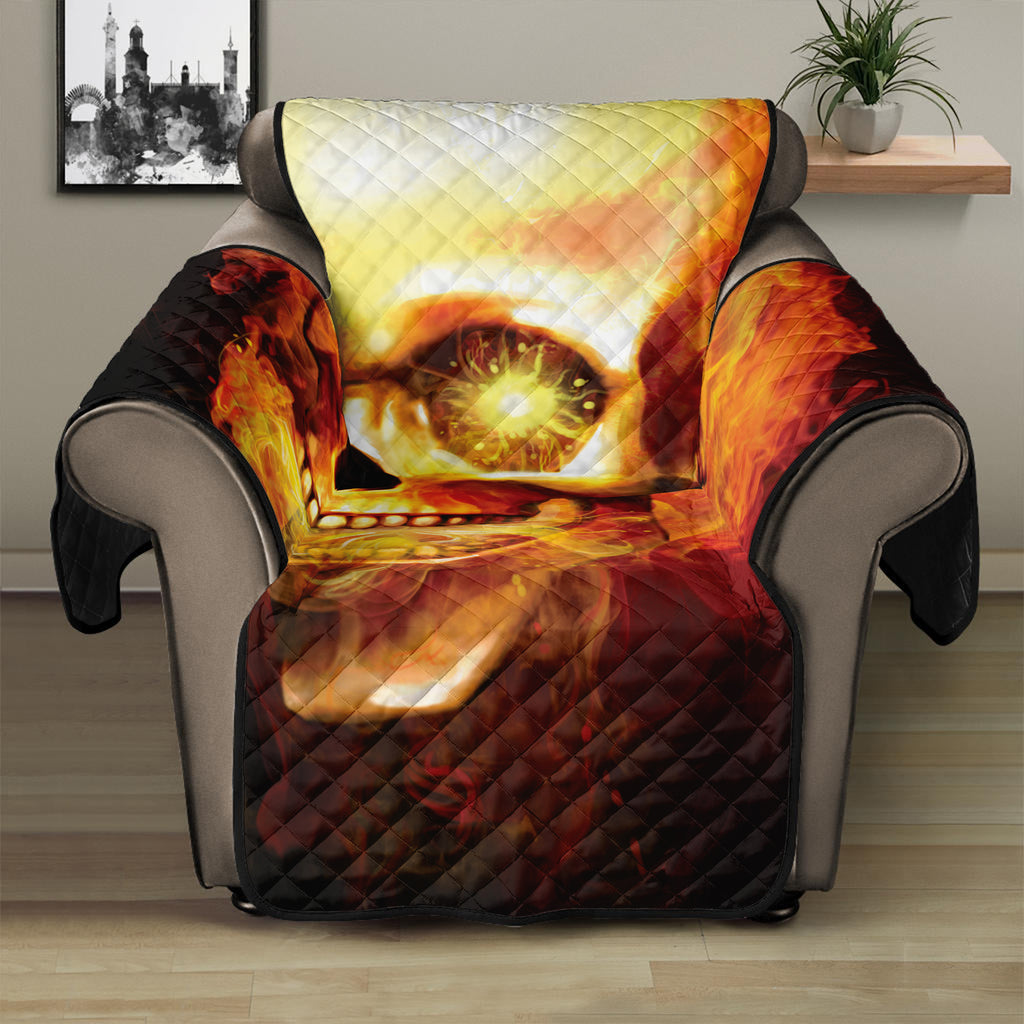 Burning Evil Skull Print Recliner Protector