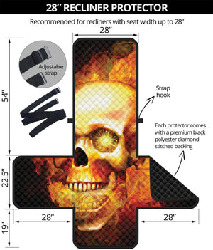 Burning Evil Skull Print Recliner Protector