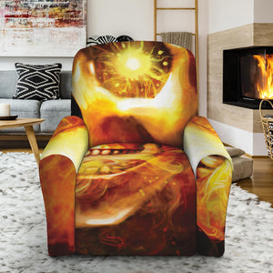 Burning Evil Skull Print Recliner Slipcover