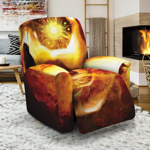 Burning Evil Skull Print Recliner Slipcover