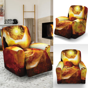 Burning Evil Skull Print Recliner Slipcover