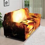 Burning Evil Skull Print Sofa Cover