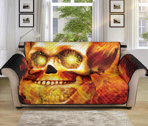 Burning Evil Skull Print Sofa Protector