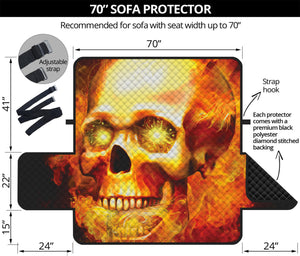 Burning Evil Skull Print Sofa Protector