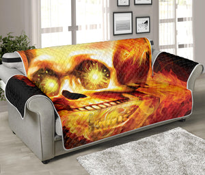 Burning Evil Skull Print Sofa Protector