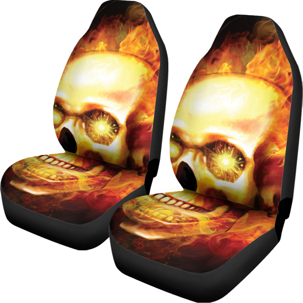 Burning Evil Skull Print Universal Fit Car Seat Covers