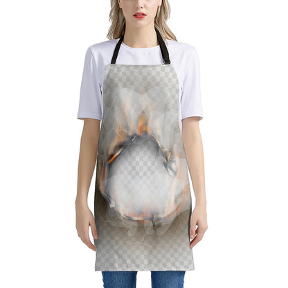 Burning Hole Print Apron