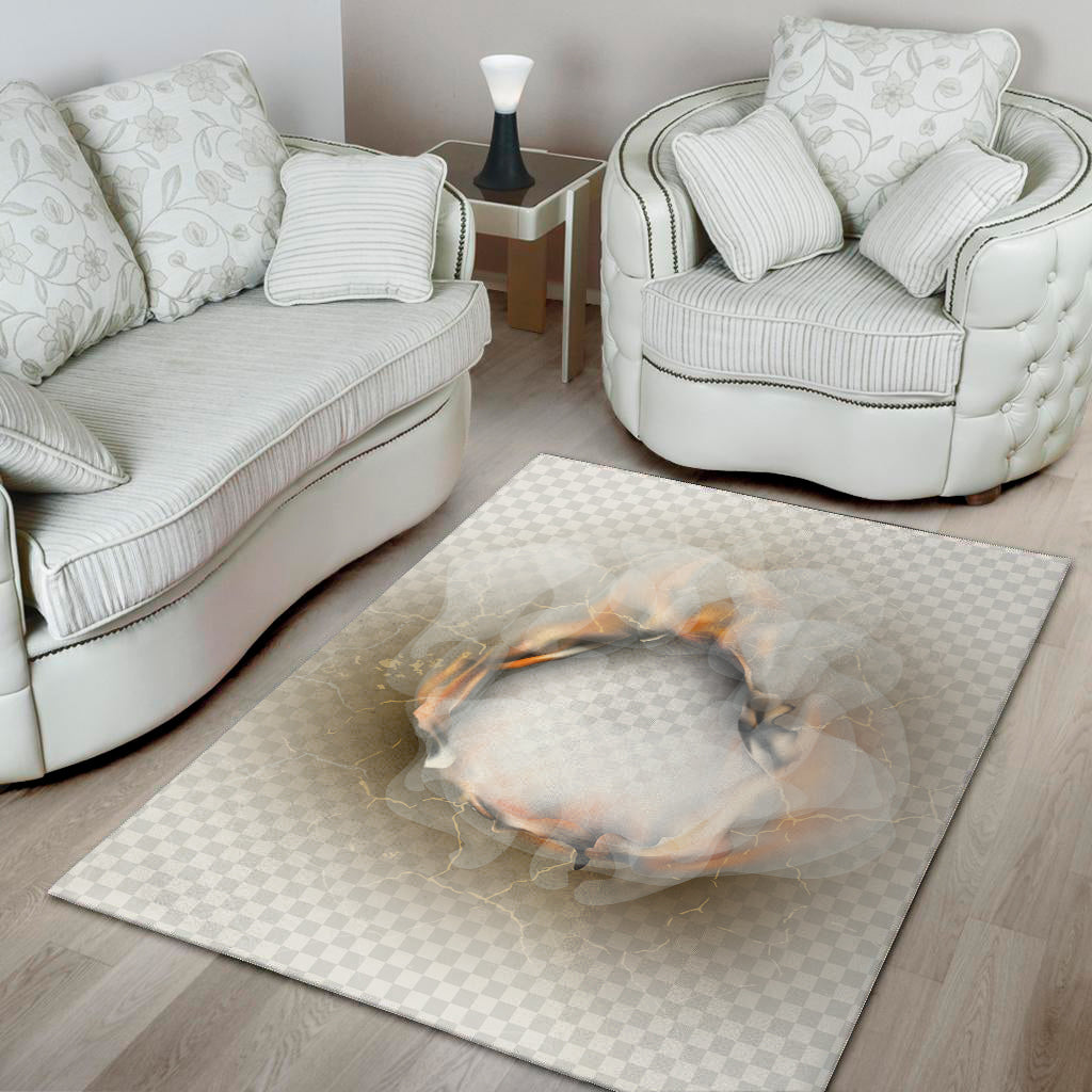 Burning Hole Print Area Rug