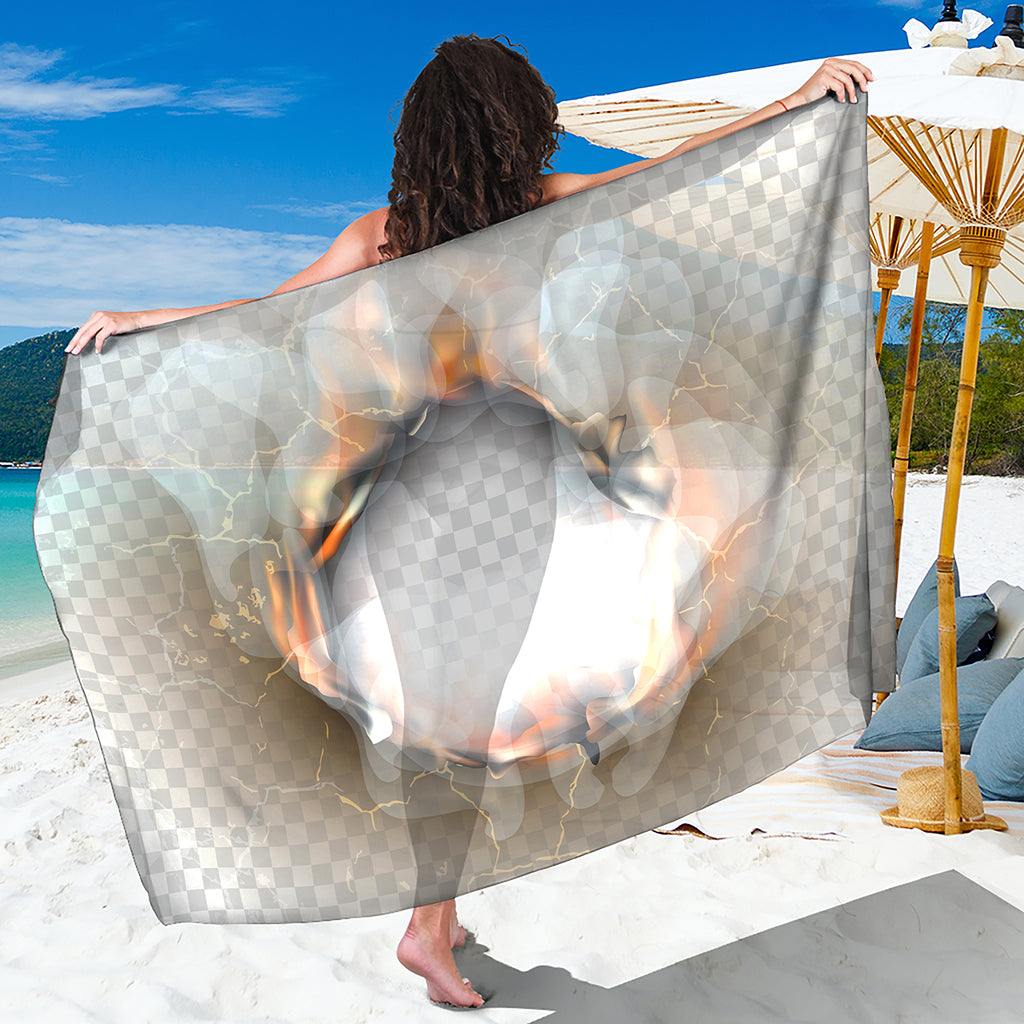 Burning Hole Print Beach Sarong Wrap