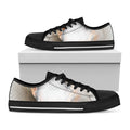 Burning Hole Print Black Low Top Sneakers