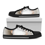 Burning Hole Print Black Low Top Shoes 