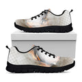 Burning Hole Print Black Running Shoes