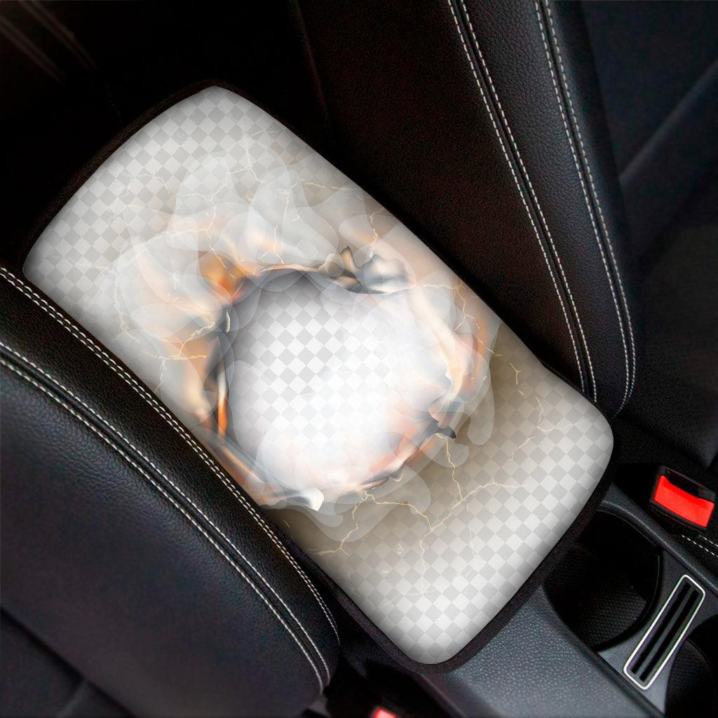 Burning Hole Print Car Center Console Cover