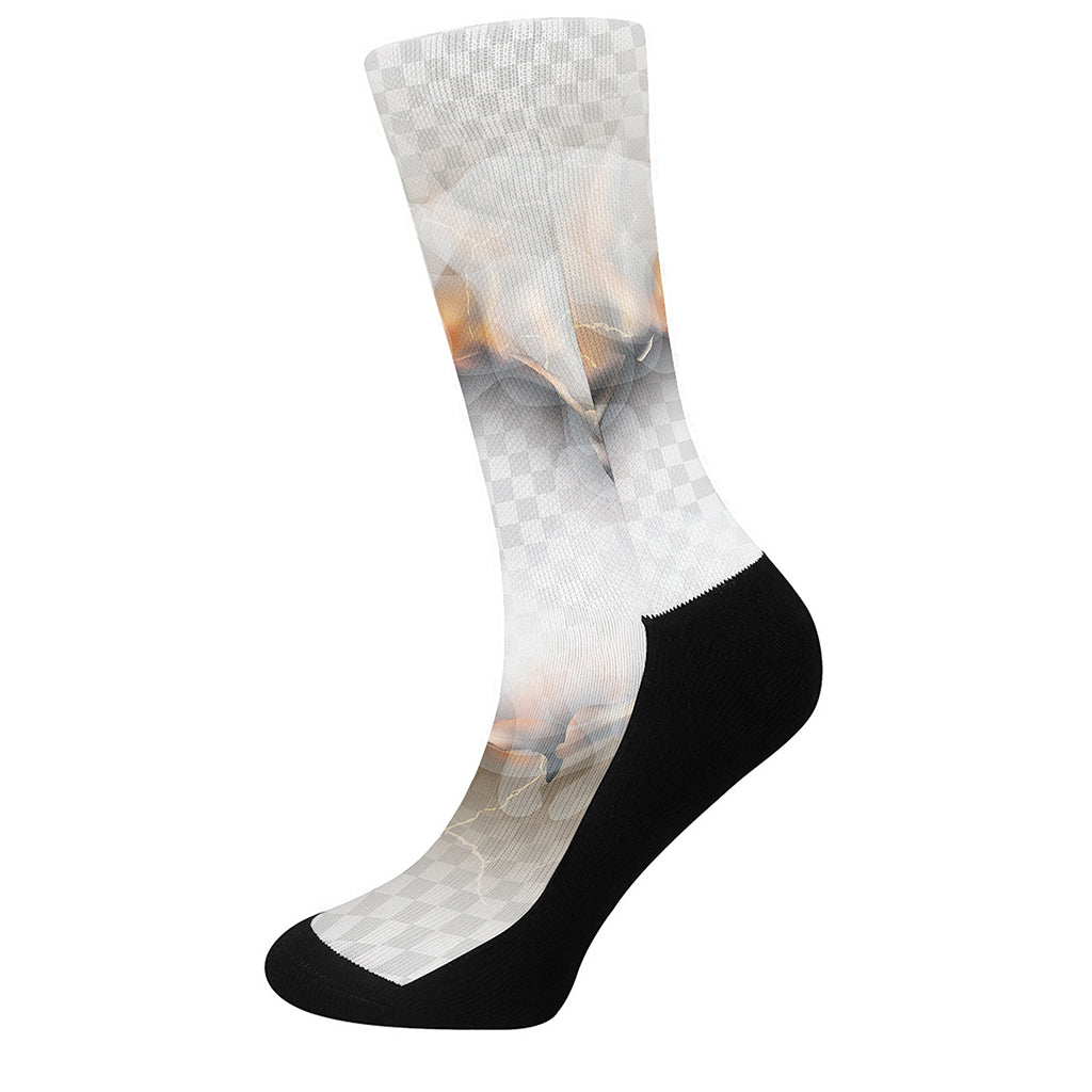 Burning Hole Print Crew Socks