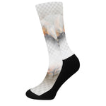 Burning Hole Print Crew Socks