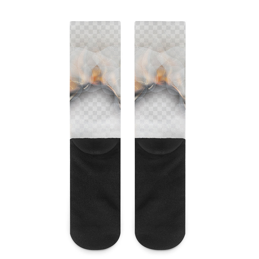 Burning Hole Print Crew Socks