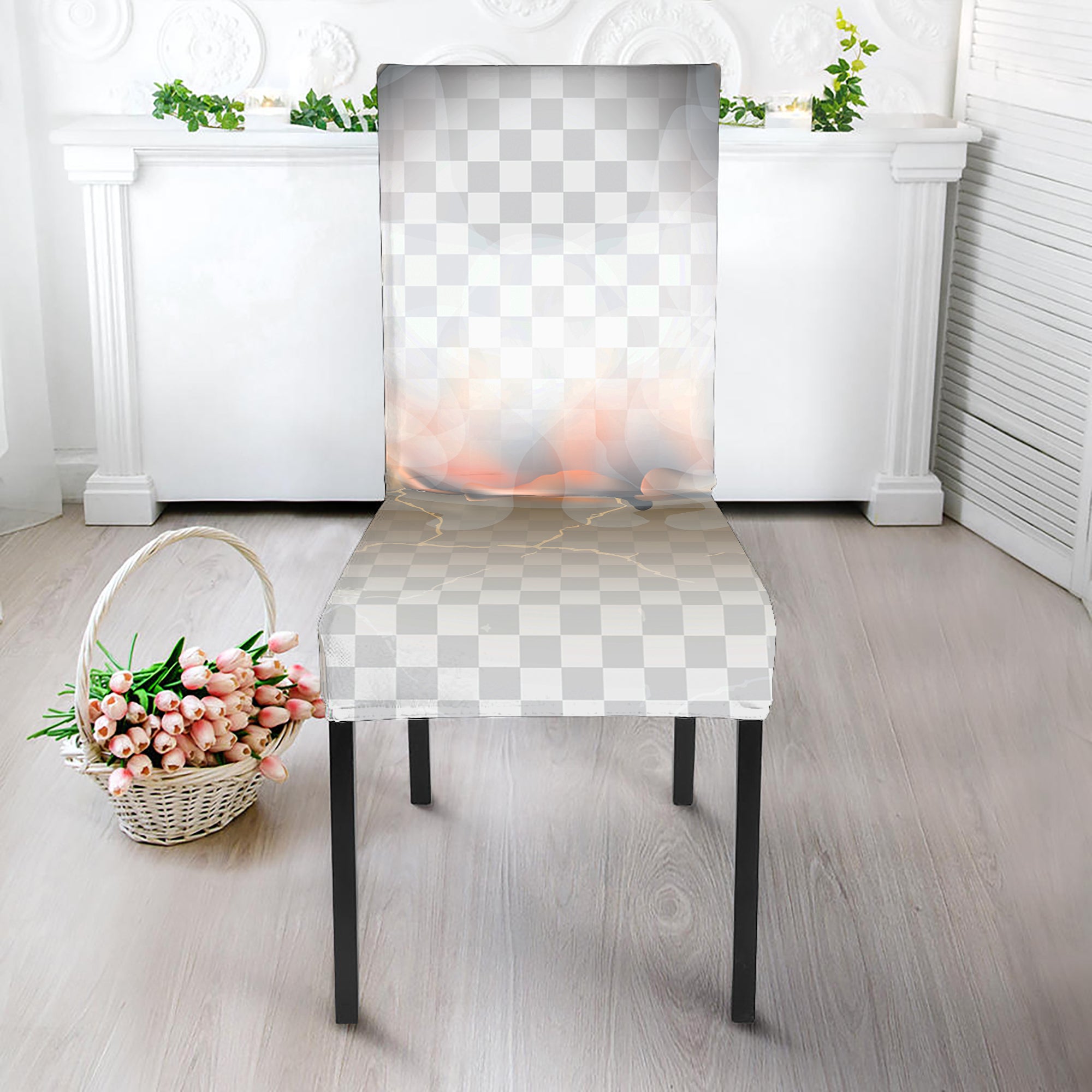 Burning Hole Print Dining Chair Slipcover