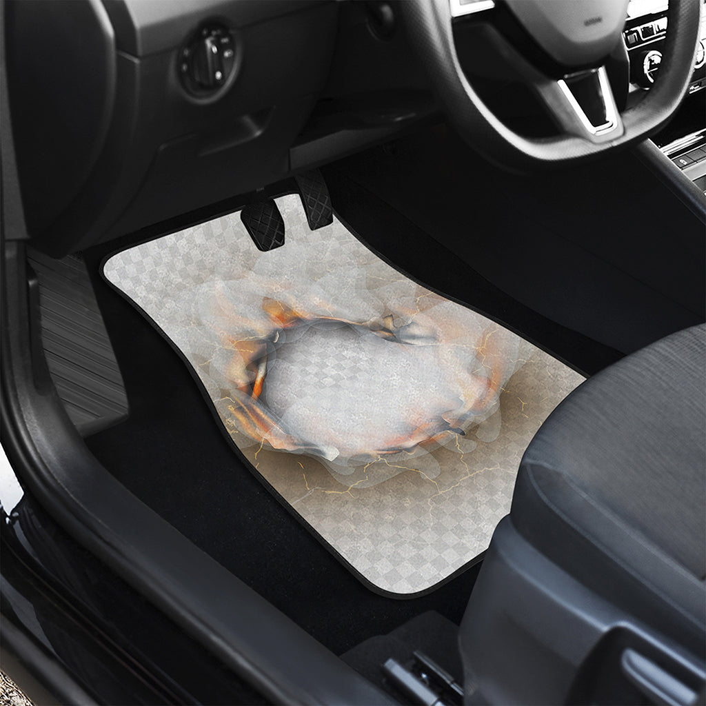 Burning Hole Print Front and Back Car Floor Mats