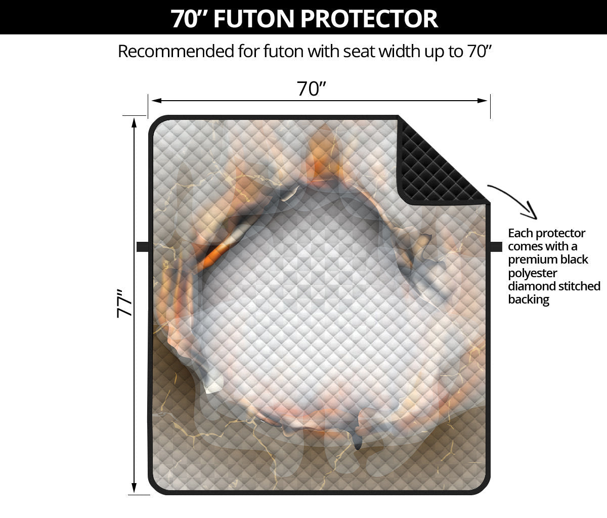 Burning Hole Print Futon Protector