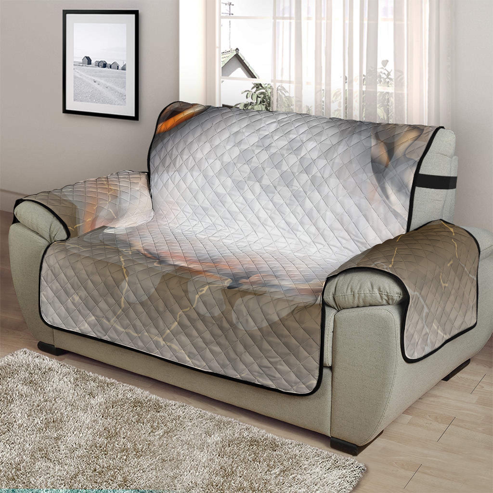 Burning Hole Print Half Sofa Protector