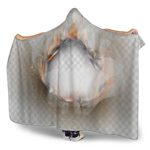 Burning Hole Print Hooded Blanket